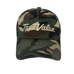 True Value Camo Baseball Cap Hat Unsex OS Green Brown Adjustable